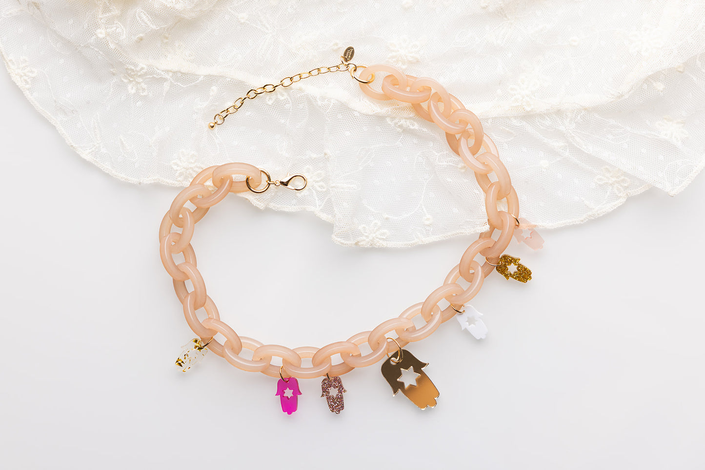 Liam Chunky Hamsa Charm Necklace