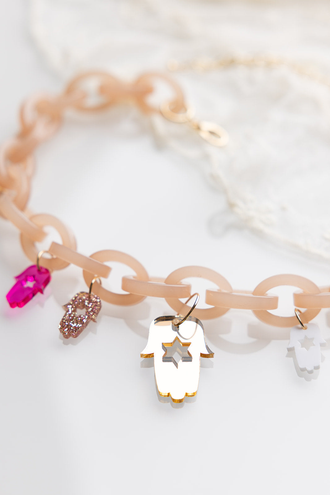 Liam Chunky Hamsa Charm Necklace