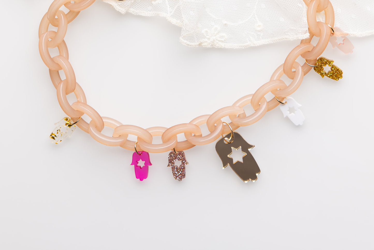 Liam Chunky Hamsa Charm Necklace