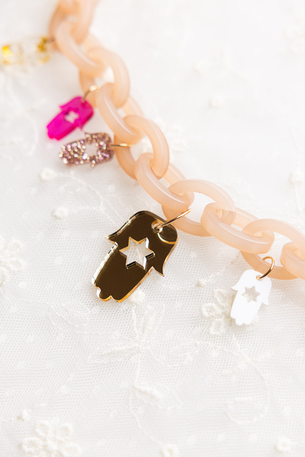 Liam Chunky Hamsa Charm Necklace