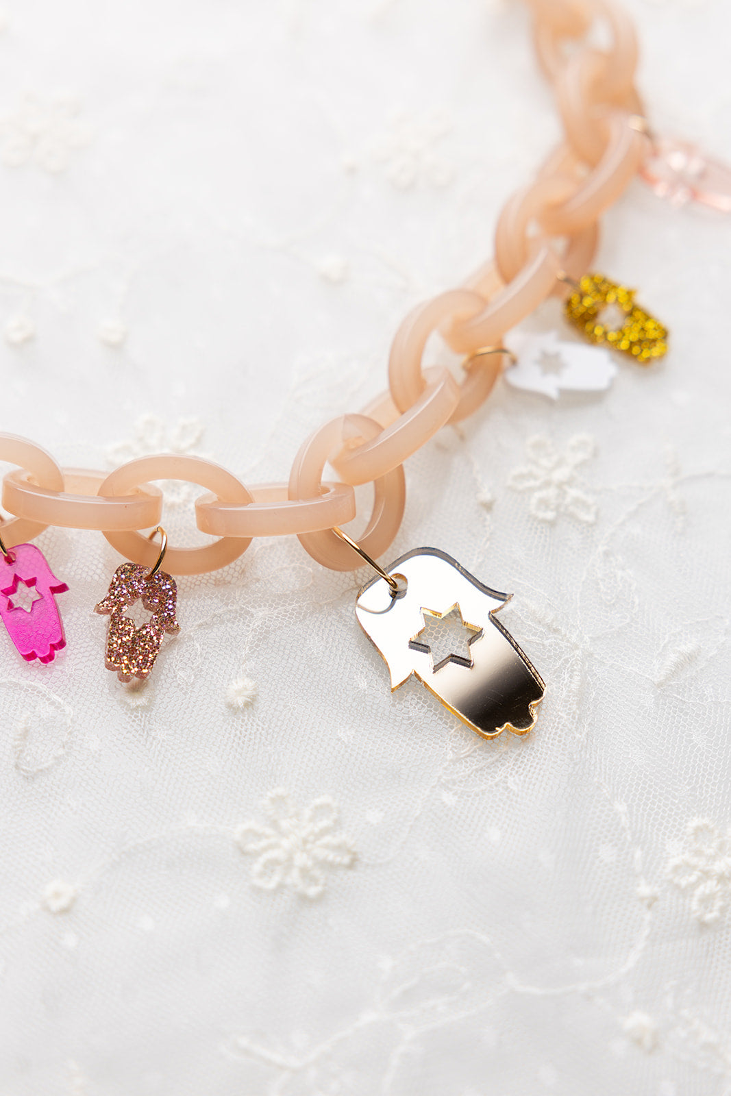 Liam Chunky Hamsa Charm Necklace