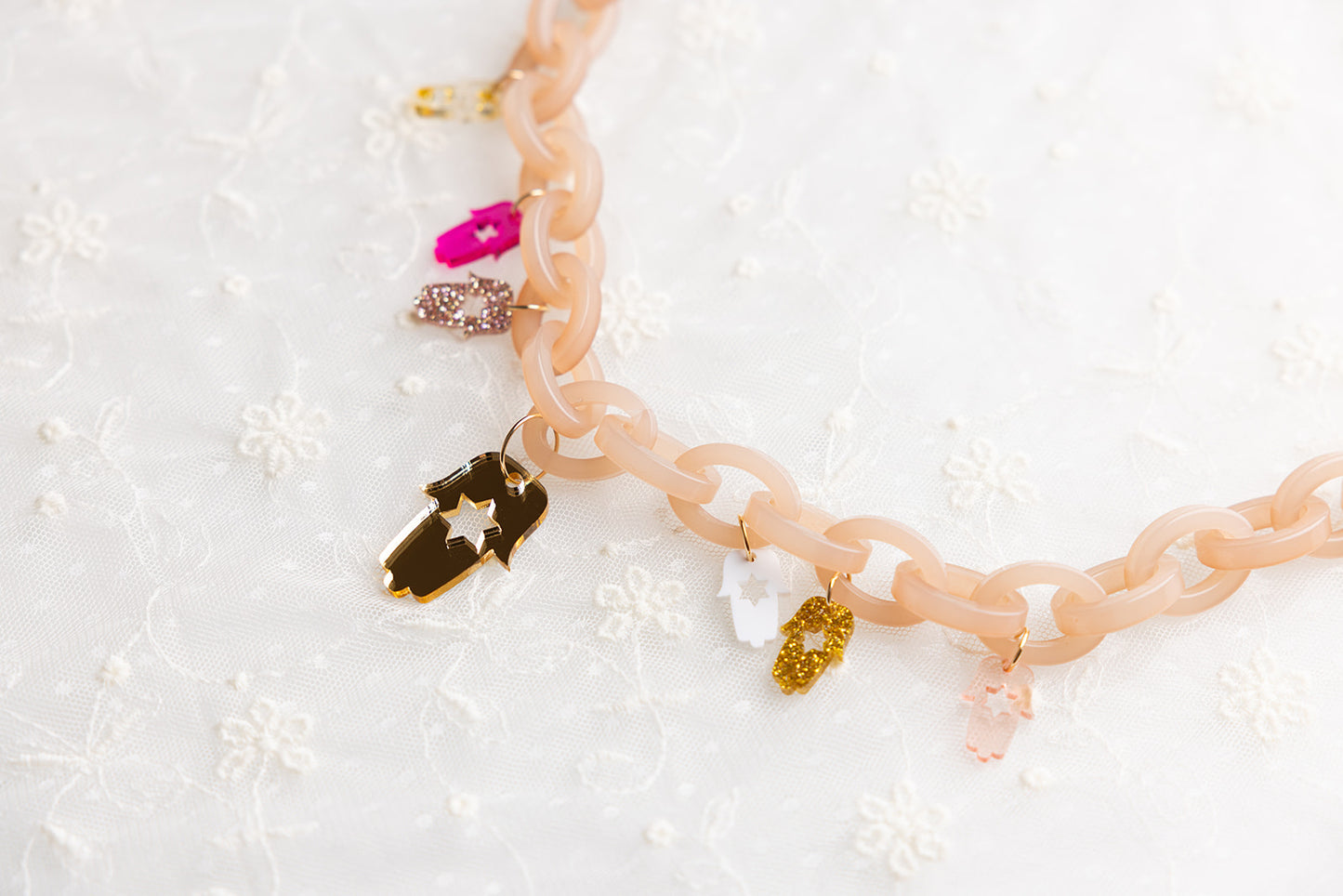 Liam Chunky Hamsa Charm Necklace