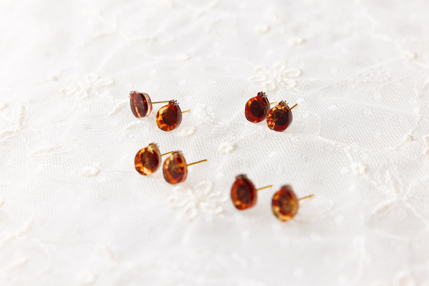 Extra Petite Pomegranate Stud Earrings - Tortoise