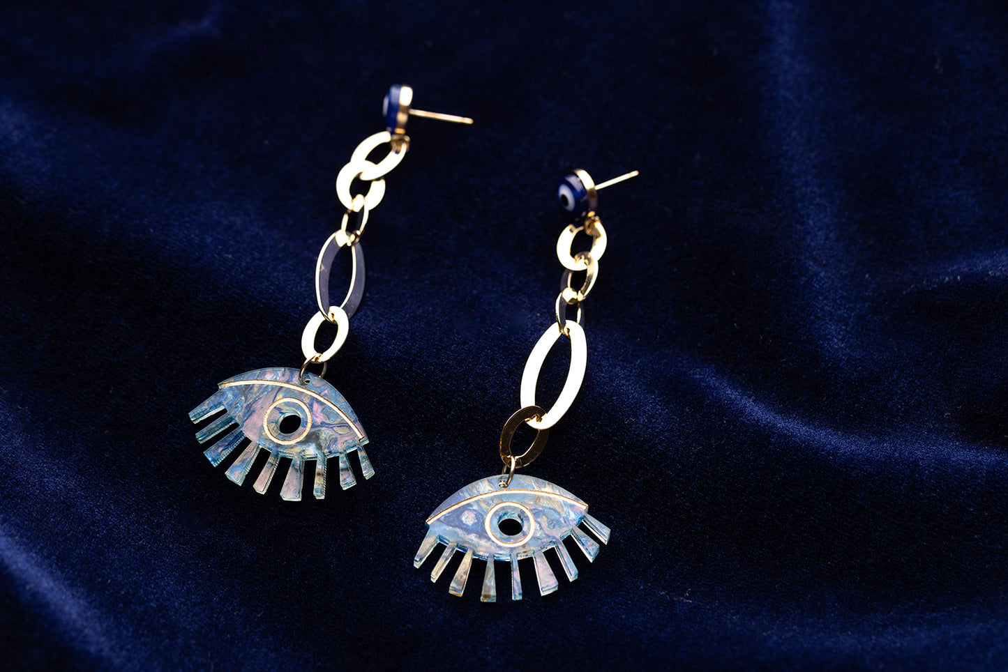 Zehavya Earrings Blue Marble