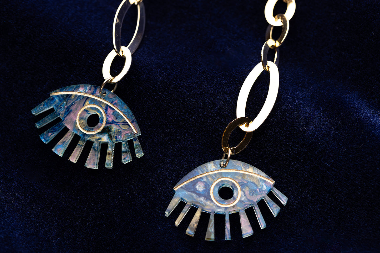 Zehavya Earrings Blue Marble