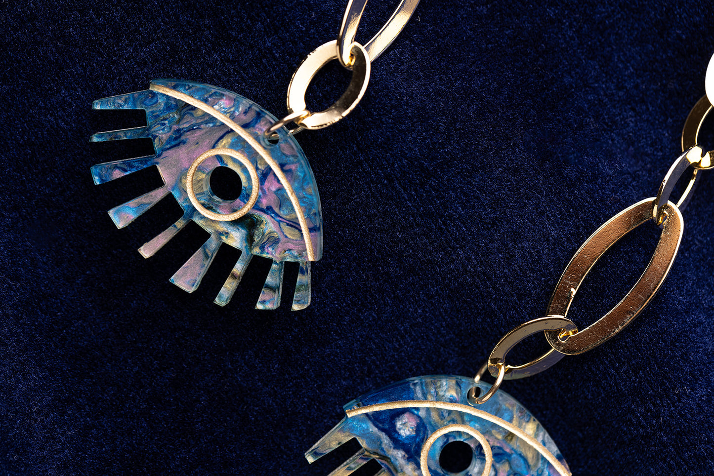 Zehavya Earrings Blue Marble