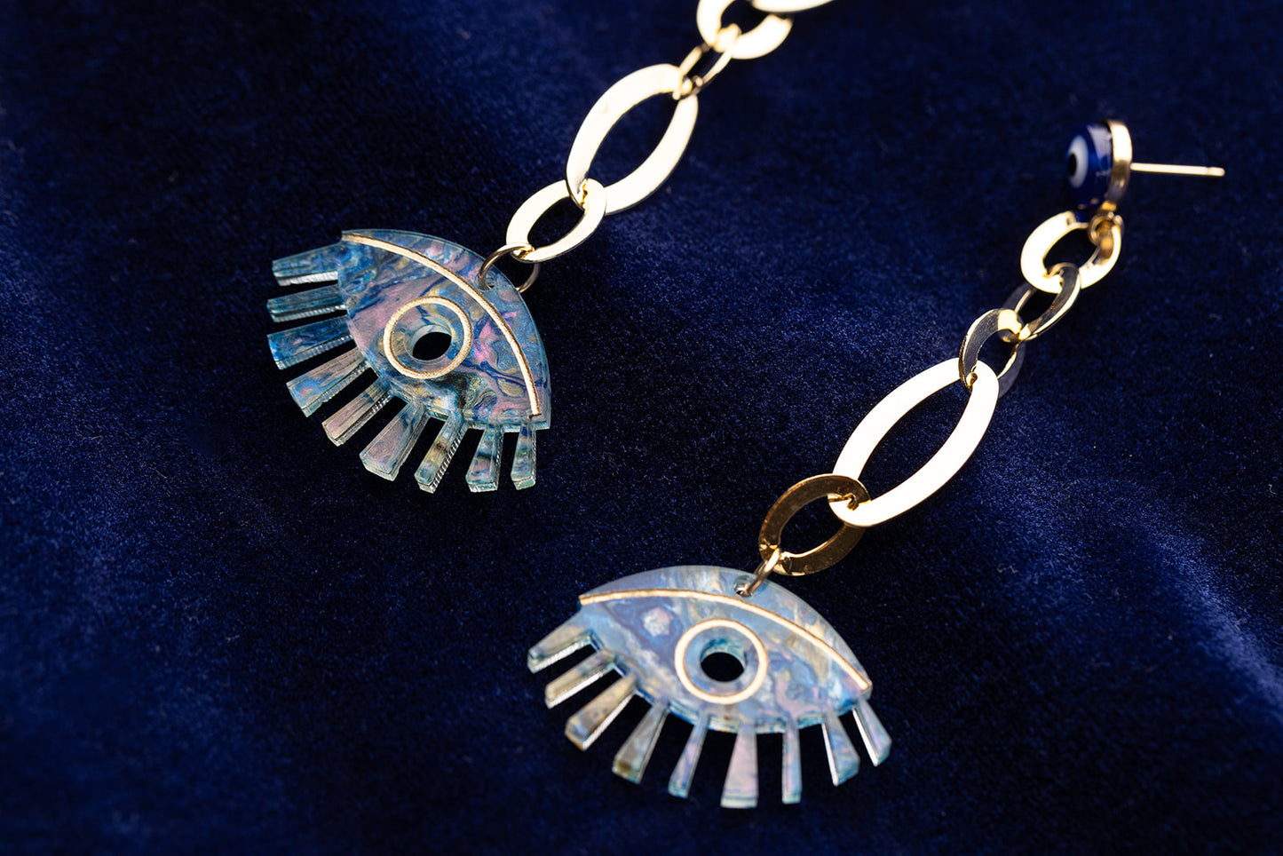 Zehavya Earrings Blue Marble