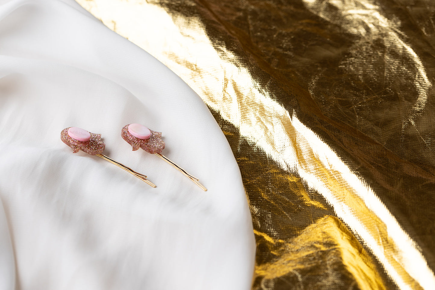 Hamsa Mother of Pearl Hair Pin Set ( Set of 2 )