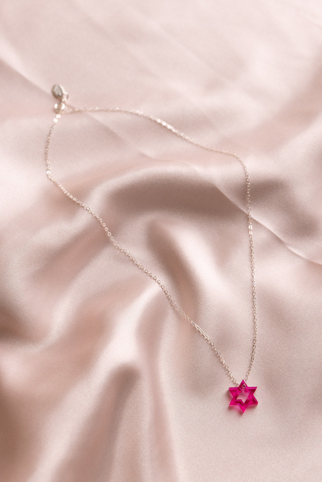 Petite Floating Magen Necklace - Magenta