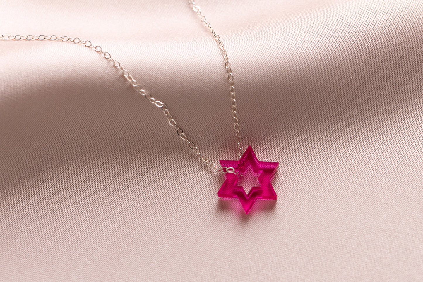 Petite Floating Magen Necklace - Magenta