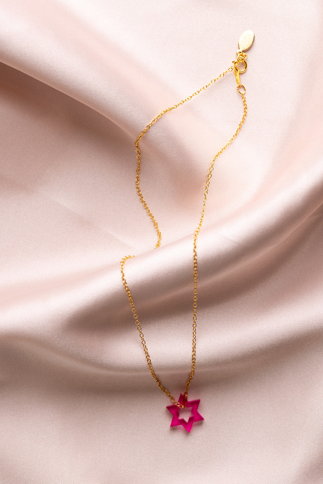 Petite Floating Magen Necklace - Magenta