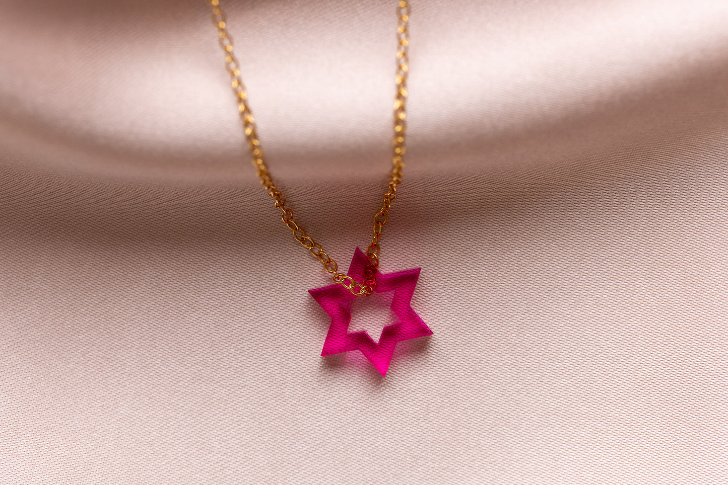 Petite Floating Magen Necklace - Magenta