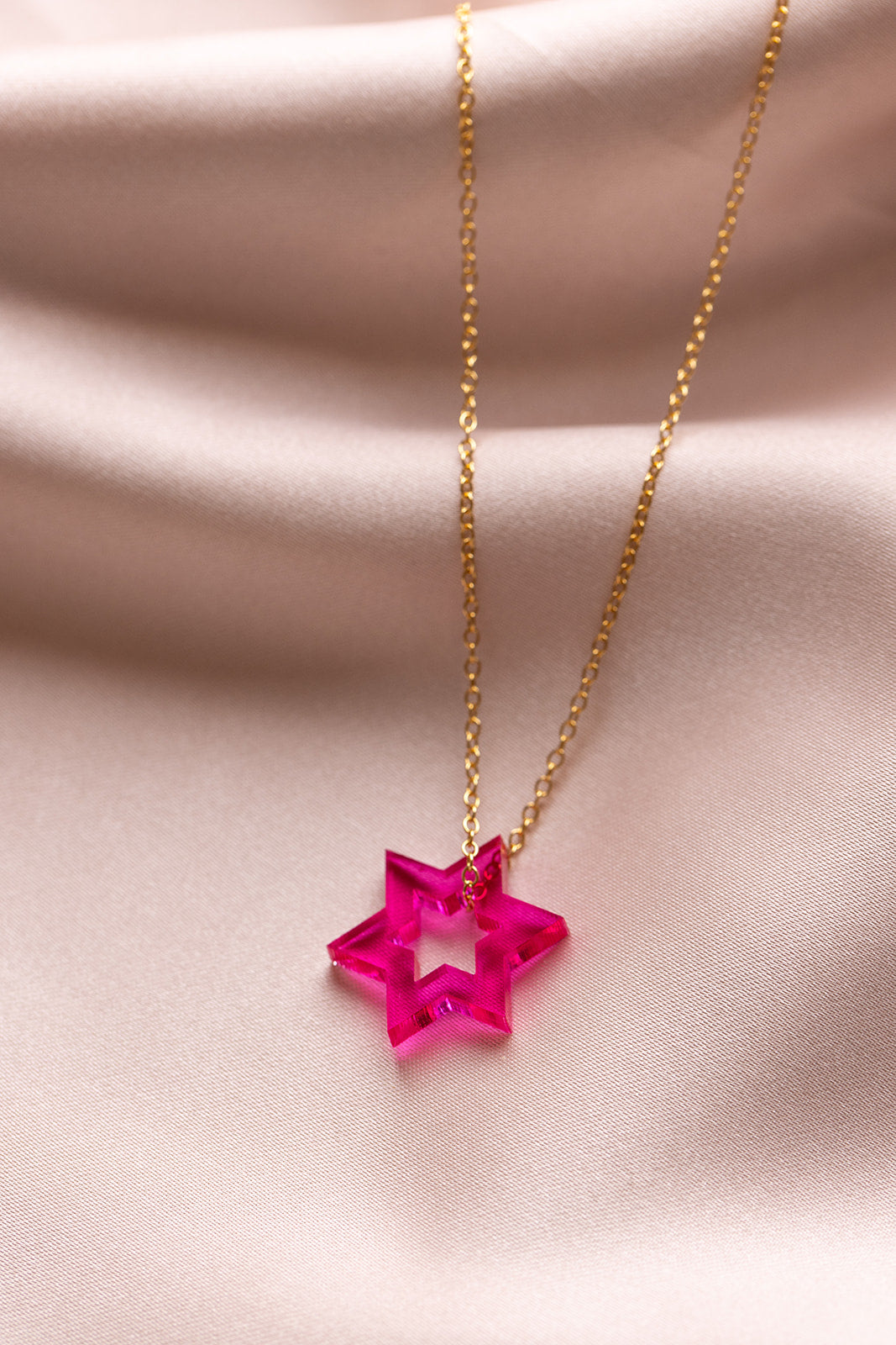 Petite Floating Magen Necklace - Magenta