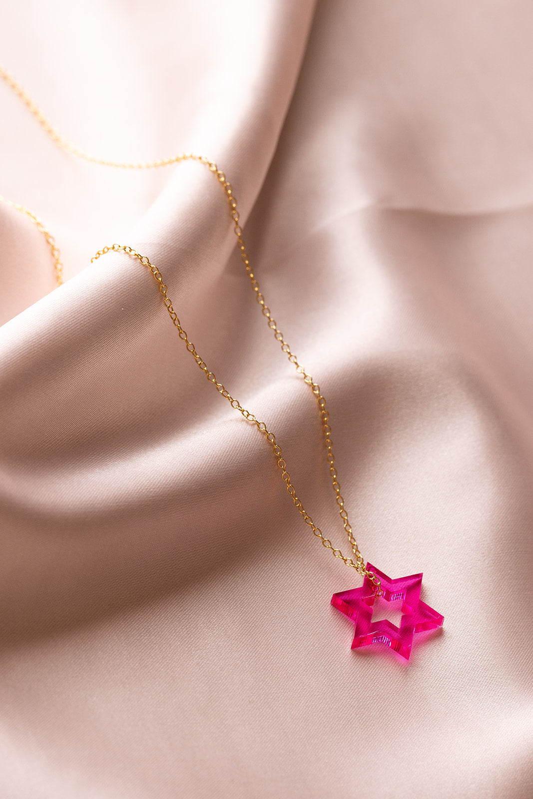 Petite Floating Magen Necklace - Magenta