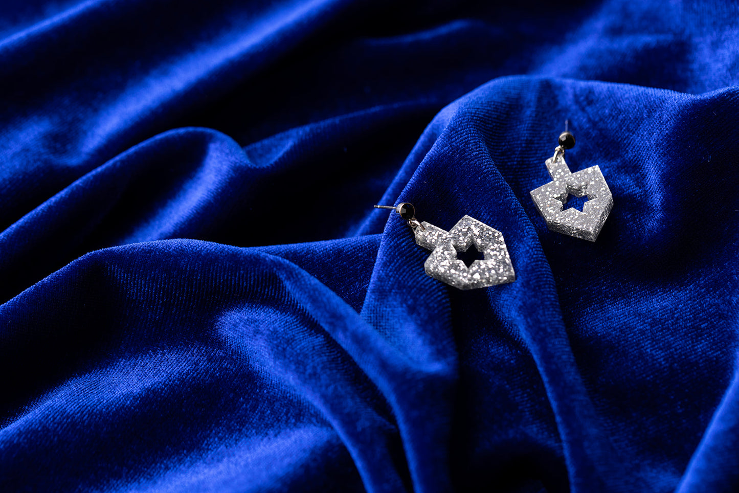 Dreidel Mini Dangles Silver Glitter