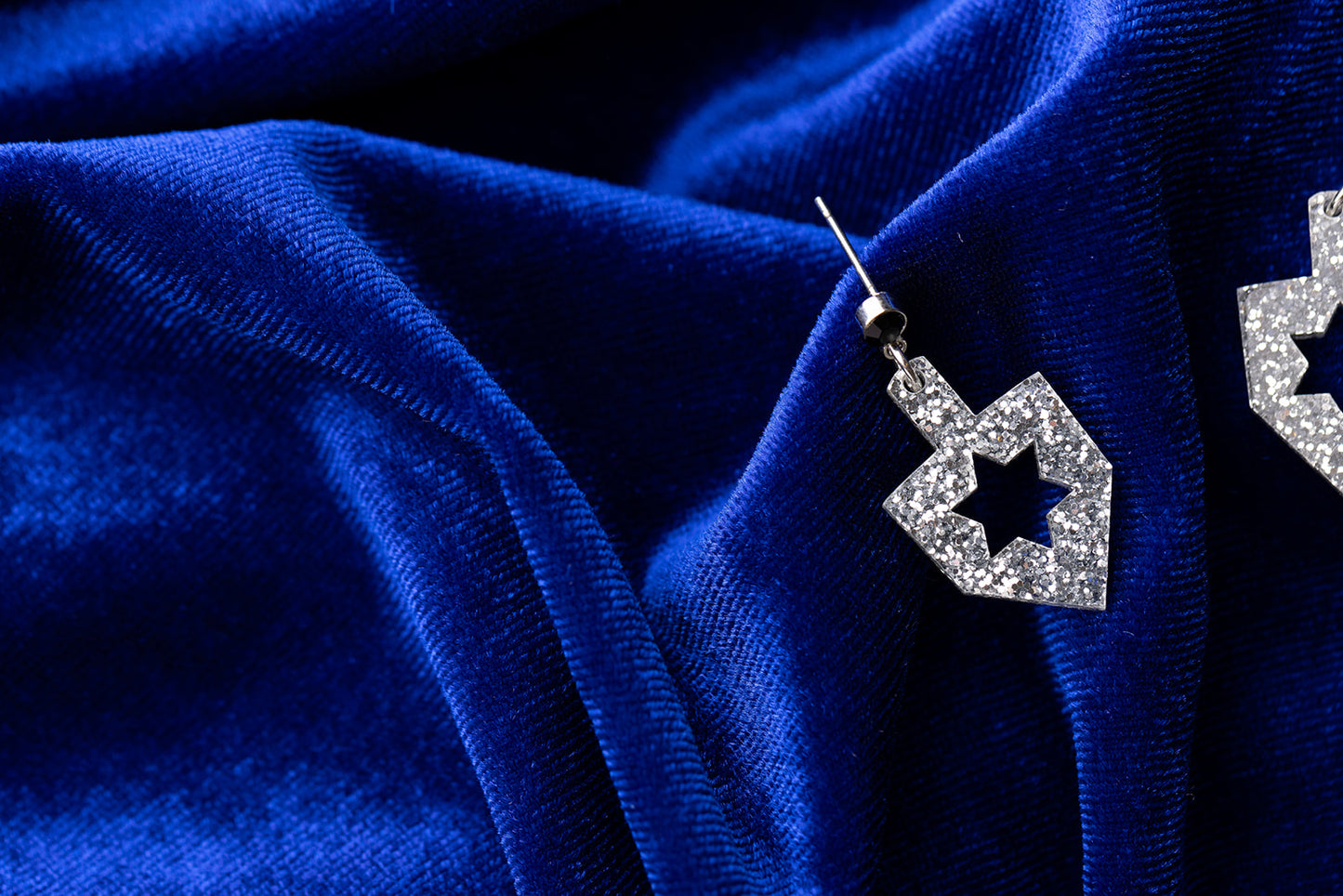 Dreidel Mini Dangles Silver Glitter