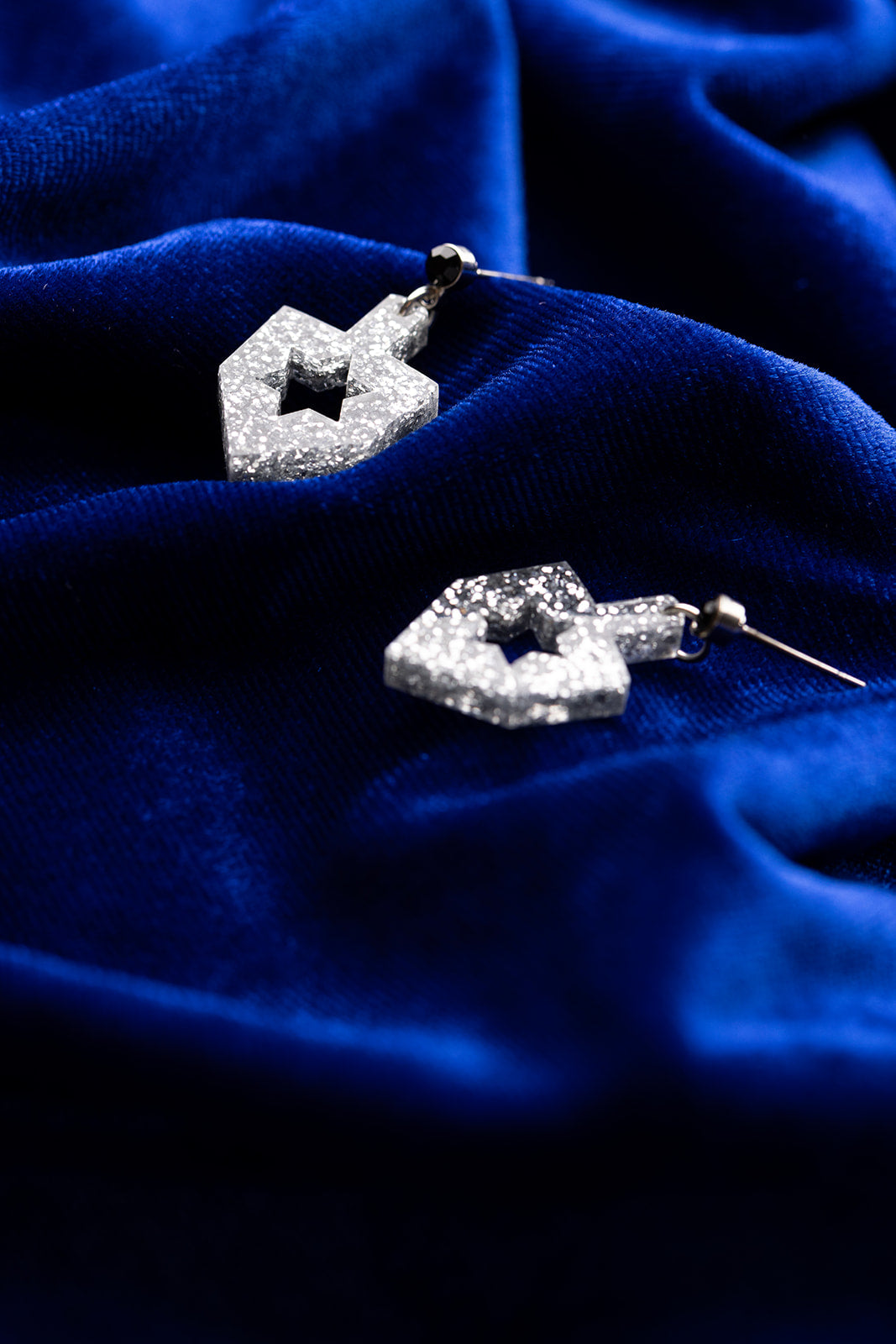 Dreidel Mini Dangles Silver Glitter