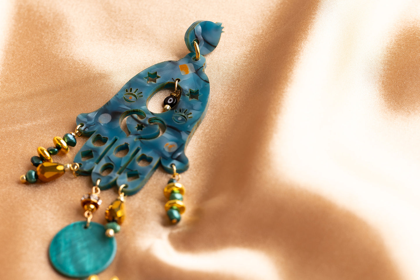 Tehilah Earrings - Blue Tortoise