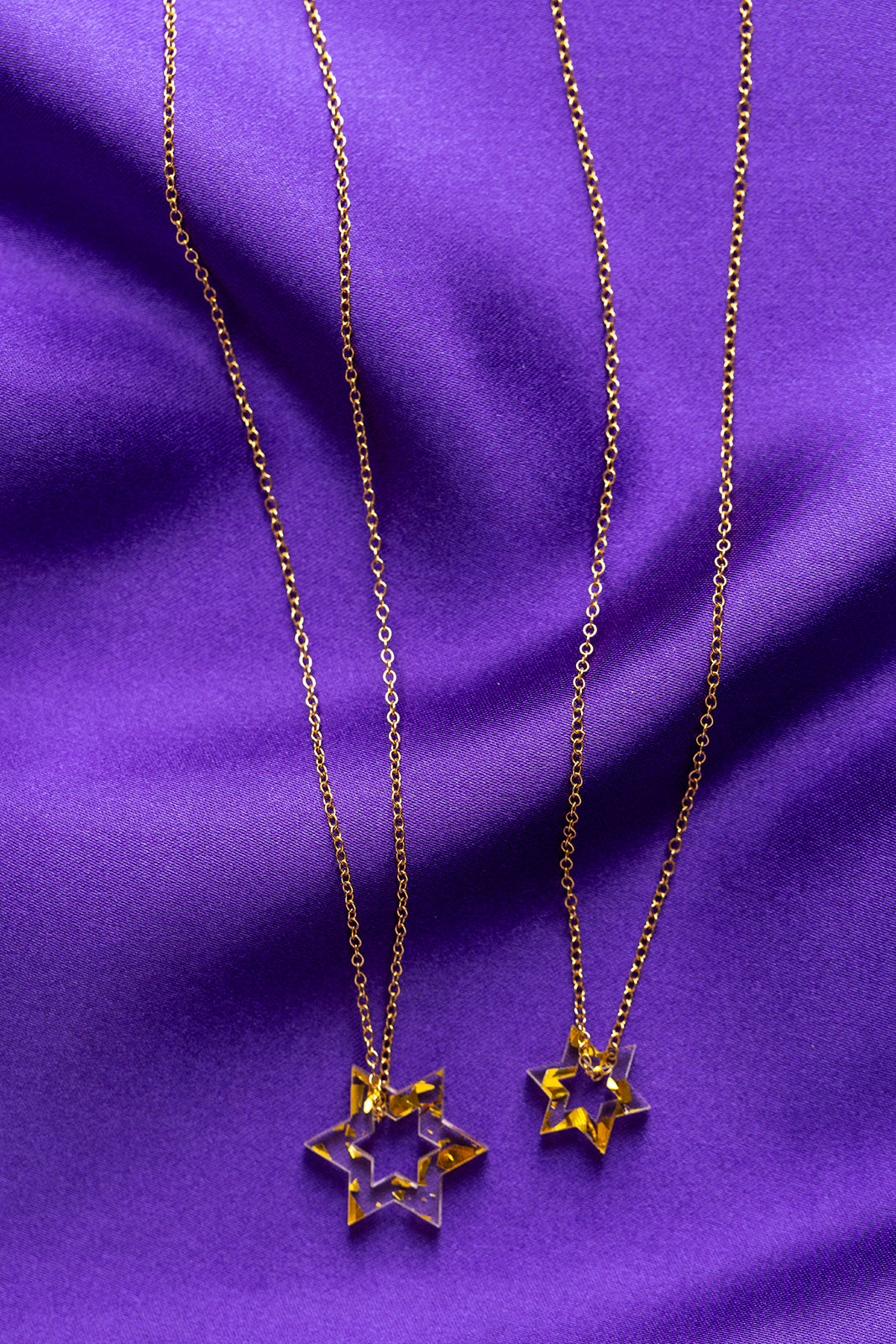 Petite Floating Magen Necklace - Gold Fleck