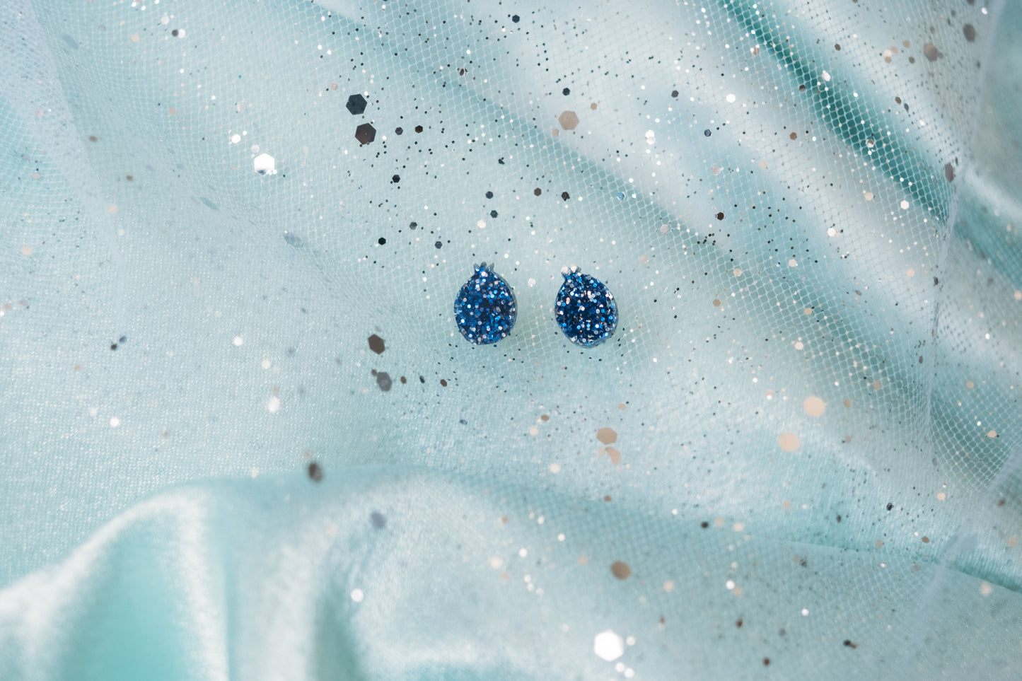 Extra Petite Pomegranate Stud Earrings - Midnight Glitter