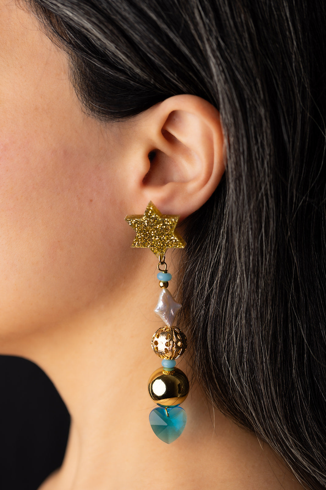 Sapphire Hearts Earrings