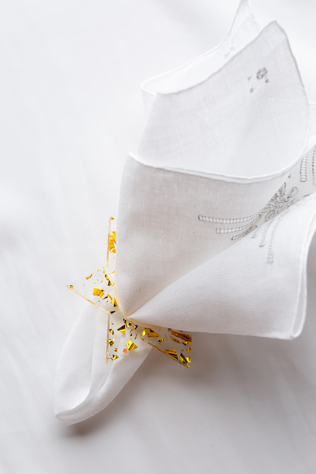 Jewish Star Napkin Rings - Gold Fleck