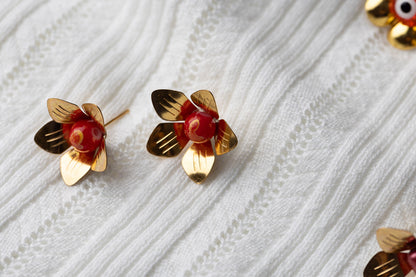 Anemones Floral Stud Earrings - 100% goes to California Wildfire Relief