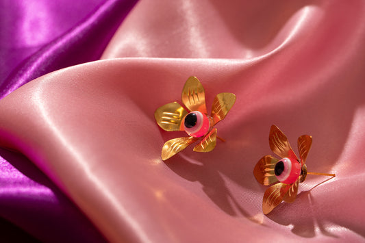 Perach Stud Earrings - Neon Pink