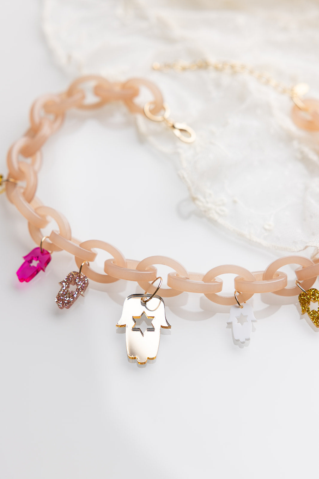 Liam Chunky Hamsa Charm Necklace