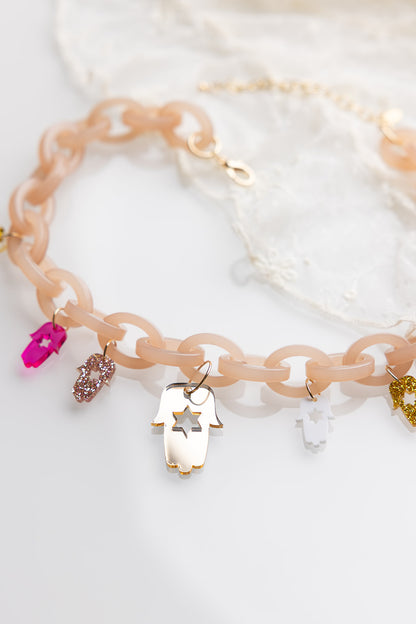 Liam Chunky Hamsa Charm Necklace