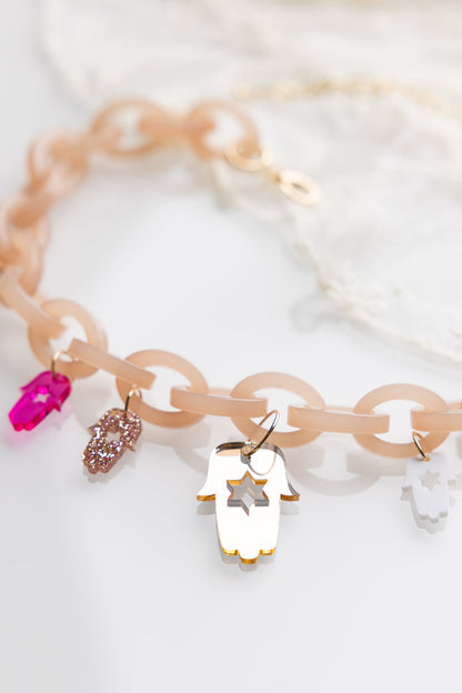 Liam Chunky Hamsa Charm Necklace