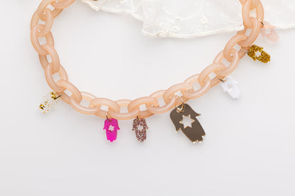 Liam Chunky Hamsa Charm Necklace
