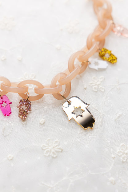 Liam Chunky Hamsa Charm Necklace