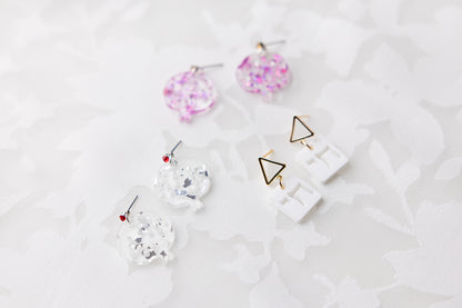 Pomegranate Mini Dangles - Silver Fleck
