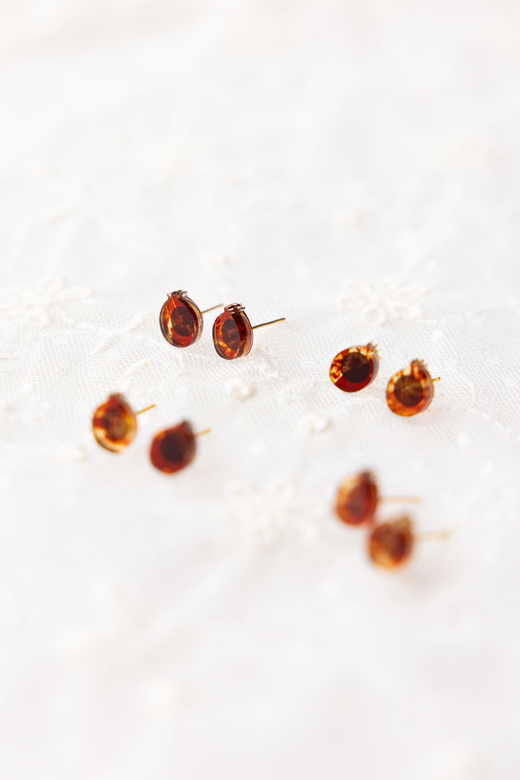 Extra Petite Pomegranate Stud Earrings - Tortoise