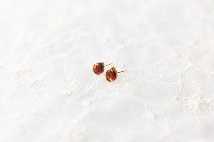 Extra Petite Pomegranate Stud Earrings - Tortoise