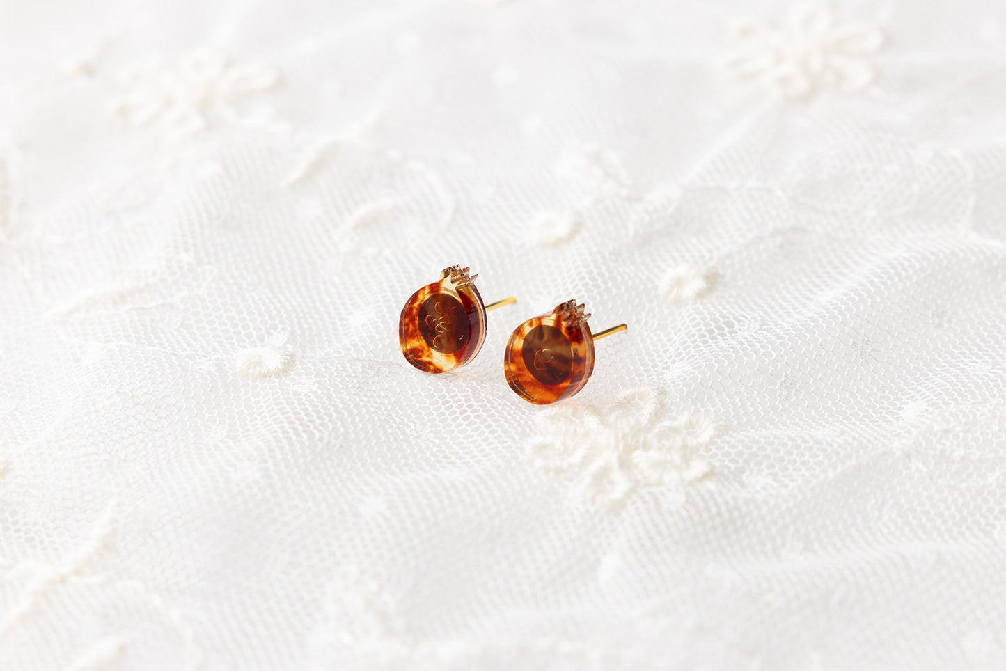 Extra Petite Pomegranate Stud Earrings - Tortoise