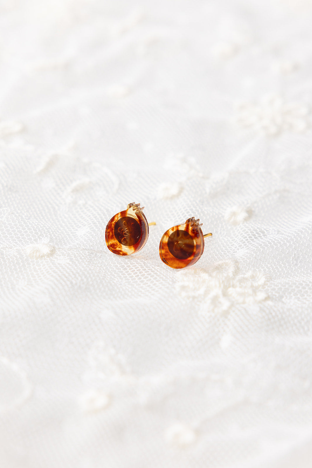 Extra Petite Pomegranate Stud Earrings - Tortoise