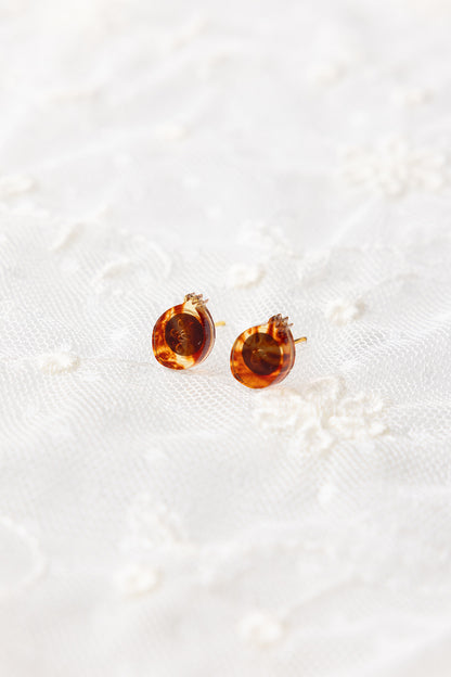 Extra Petite Pomegranate Stud Earrings - Tortoise