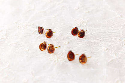 Extra Petite Pomegranate Stud Earrings - Tortoise