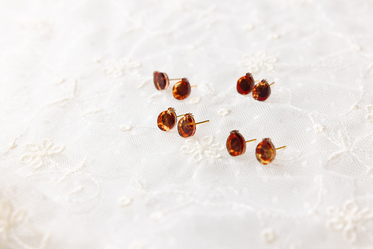 Extra Petite Pomegranate Stud Earrings - Tortoise