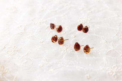 Extra Petite Pomegranate Stud Earrings - Tortoise