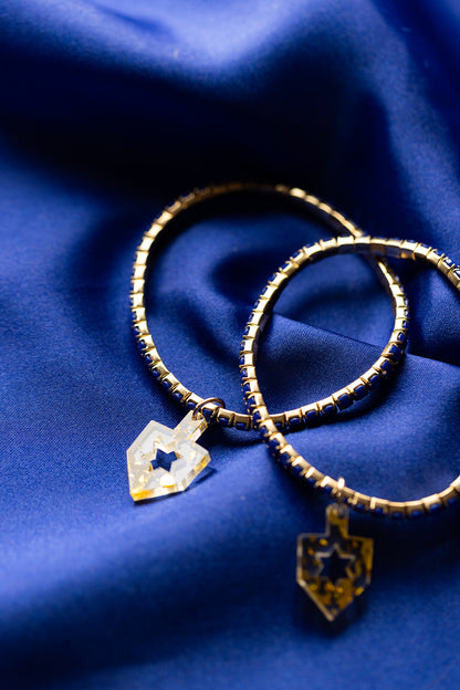Romi Dreidel Rhinestone Bracelets