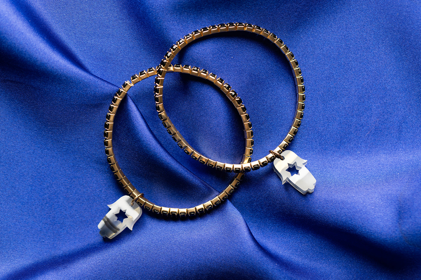 Romi Hamsa Rhinestone Bracelets