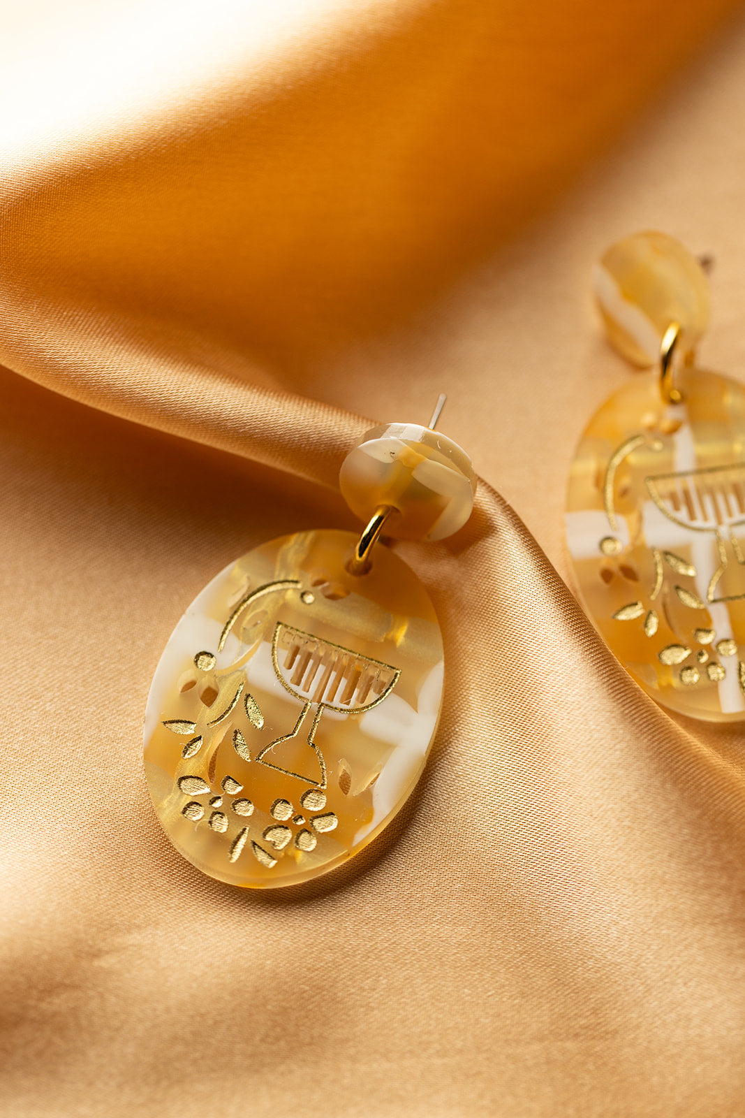 Miriam Menorah Earrings