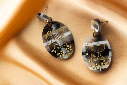 Miriam Menorah Earrings