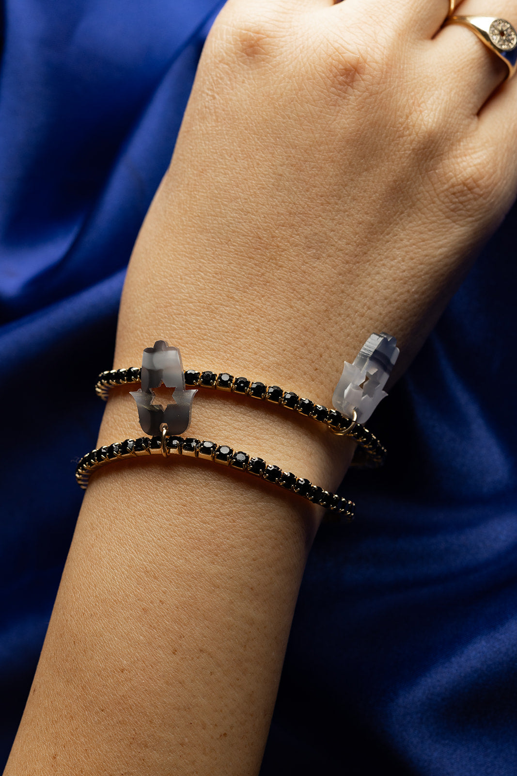 Romi Hamsa Rhinestone Bracelets