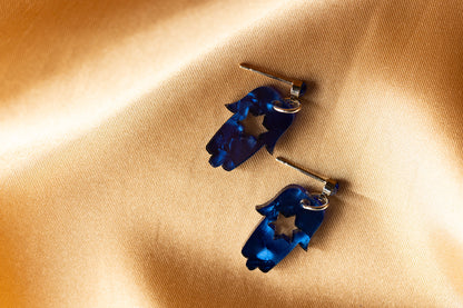 Hamsa Mini Dangles - Midnight Blue