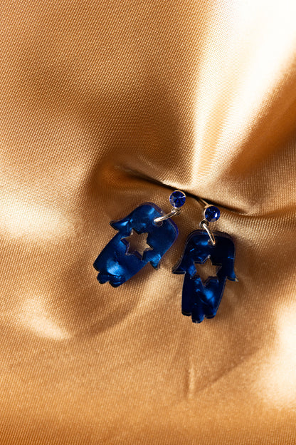 Hamsa Mini Dangles - Midnight Blue