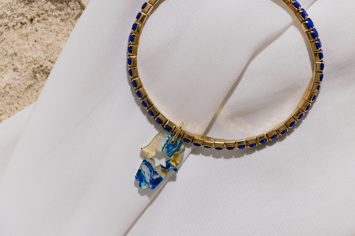 Romi Hamsa Rhinestone Bracelets